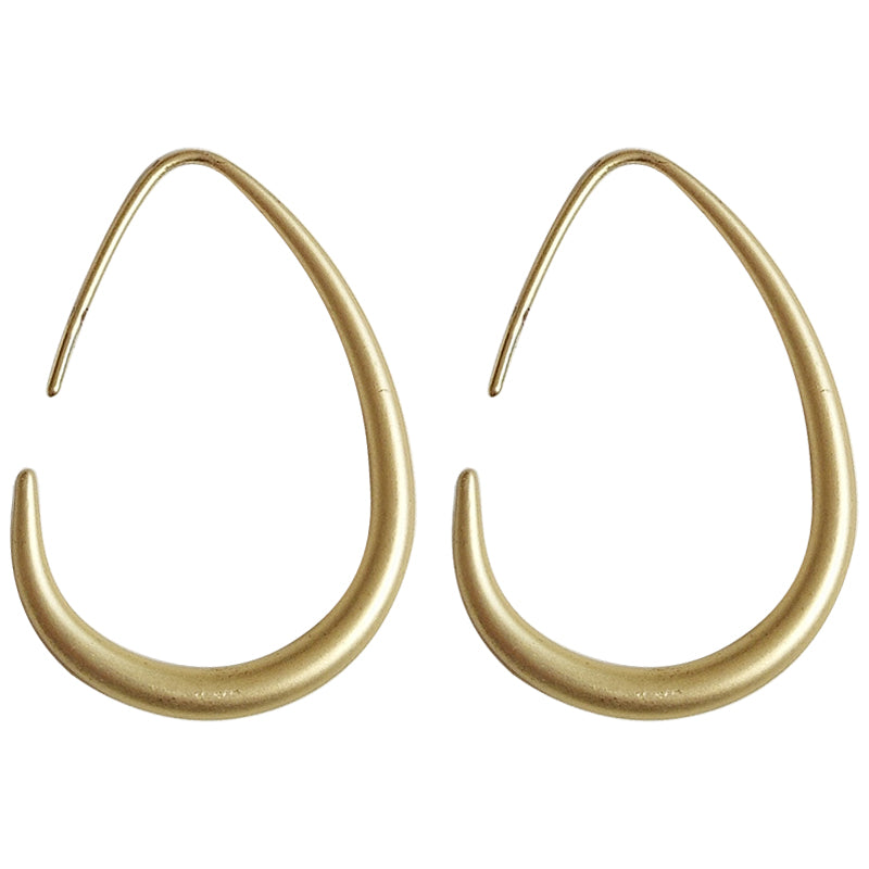 Women's Fashion Geometric Matte Gold Earrings