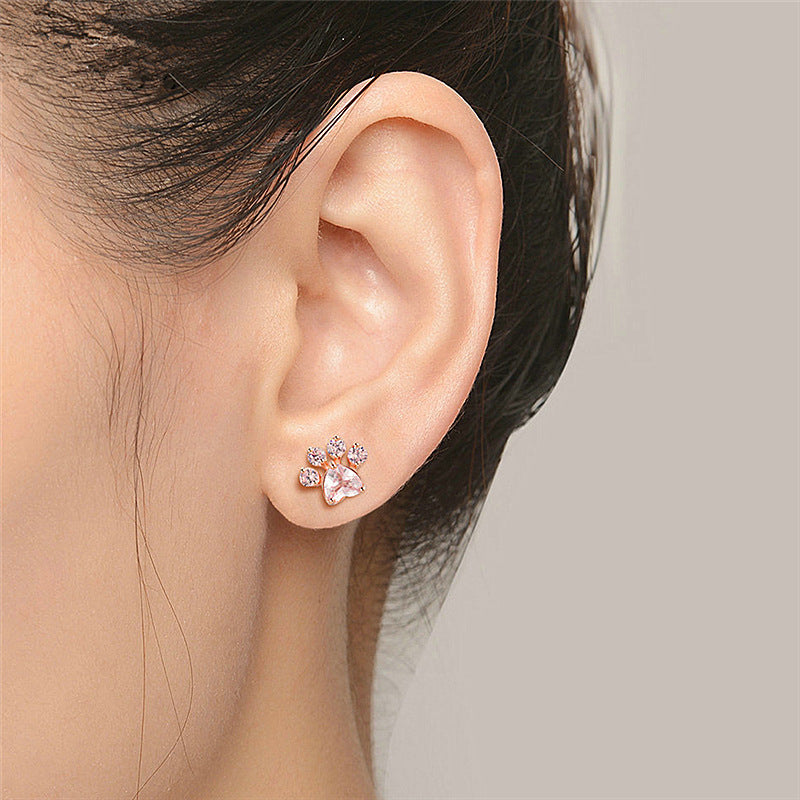 Women's Cute Cat Paw Stud Earrings