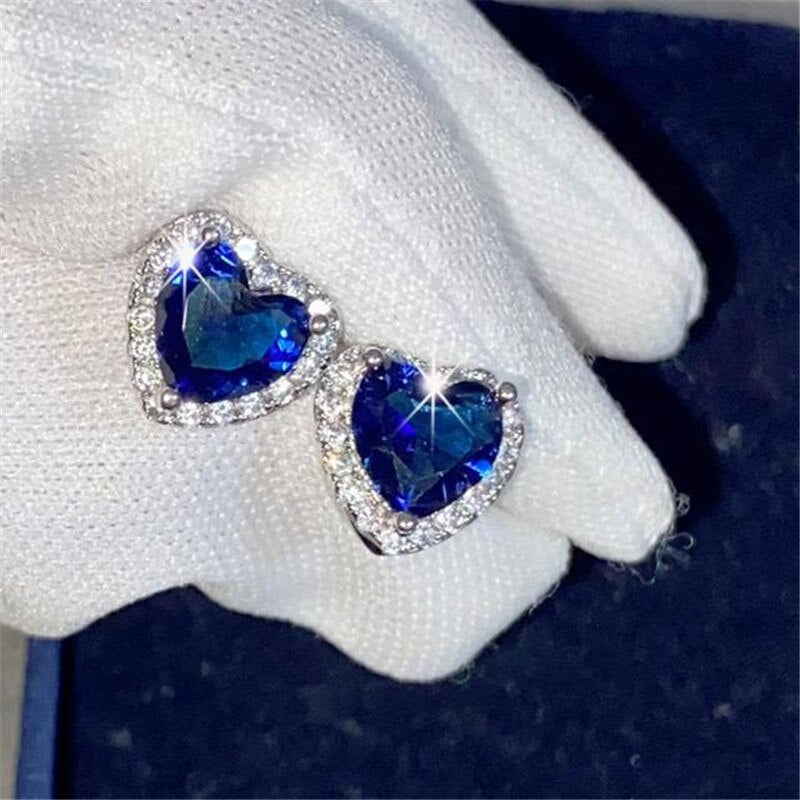 Heart Shaped Stud Earrings for Women