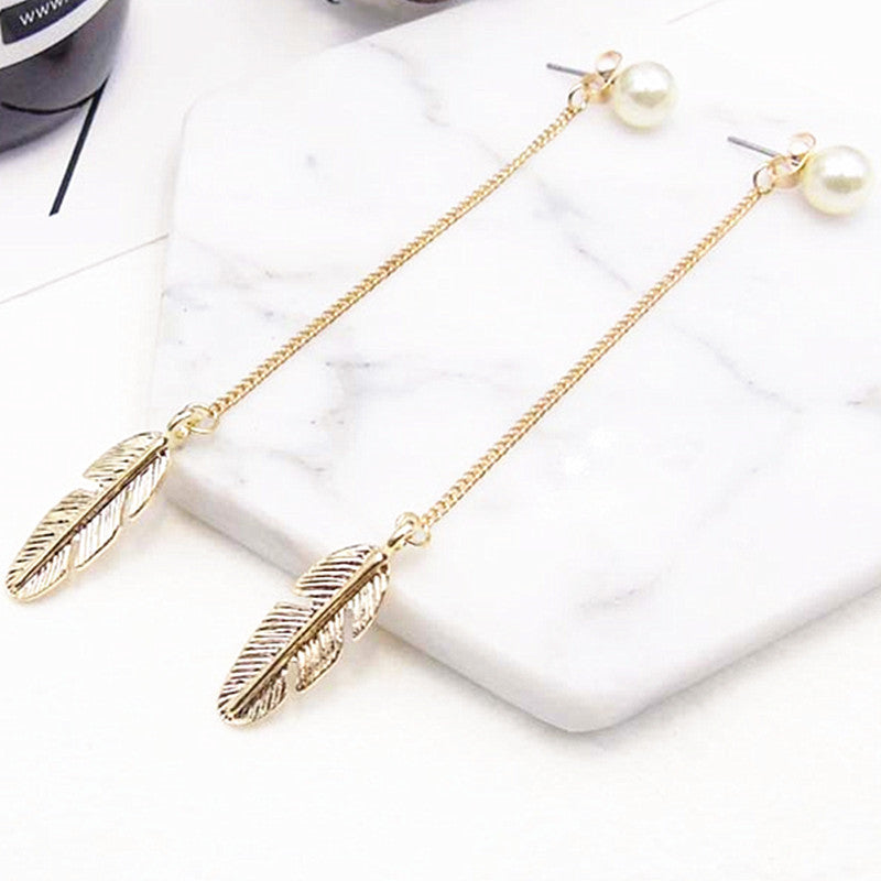 Women's Feather Drop Earrings