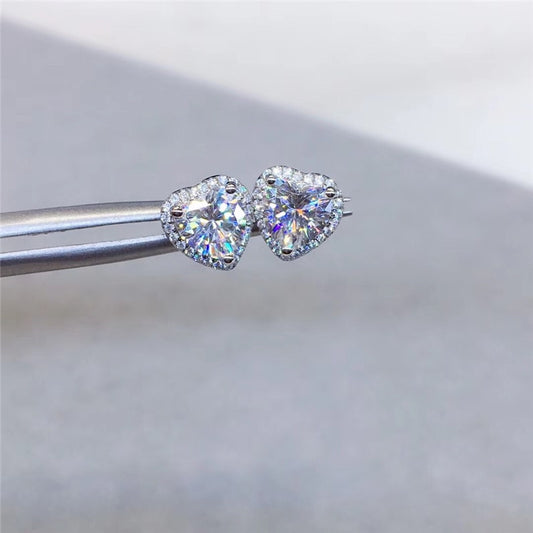 Heart Shaped Stud Earrings for Women